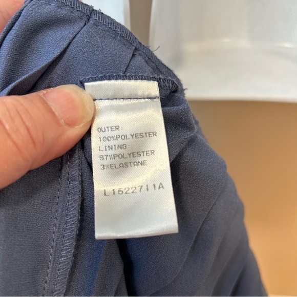 Little Mistress Blue Lace Ribbon Pleated Sleeveless Dress Size 10 - Picture 8 of 9